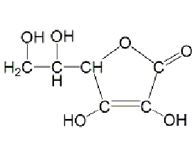 L(+)-抗坏血酸结构式
